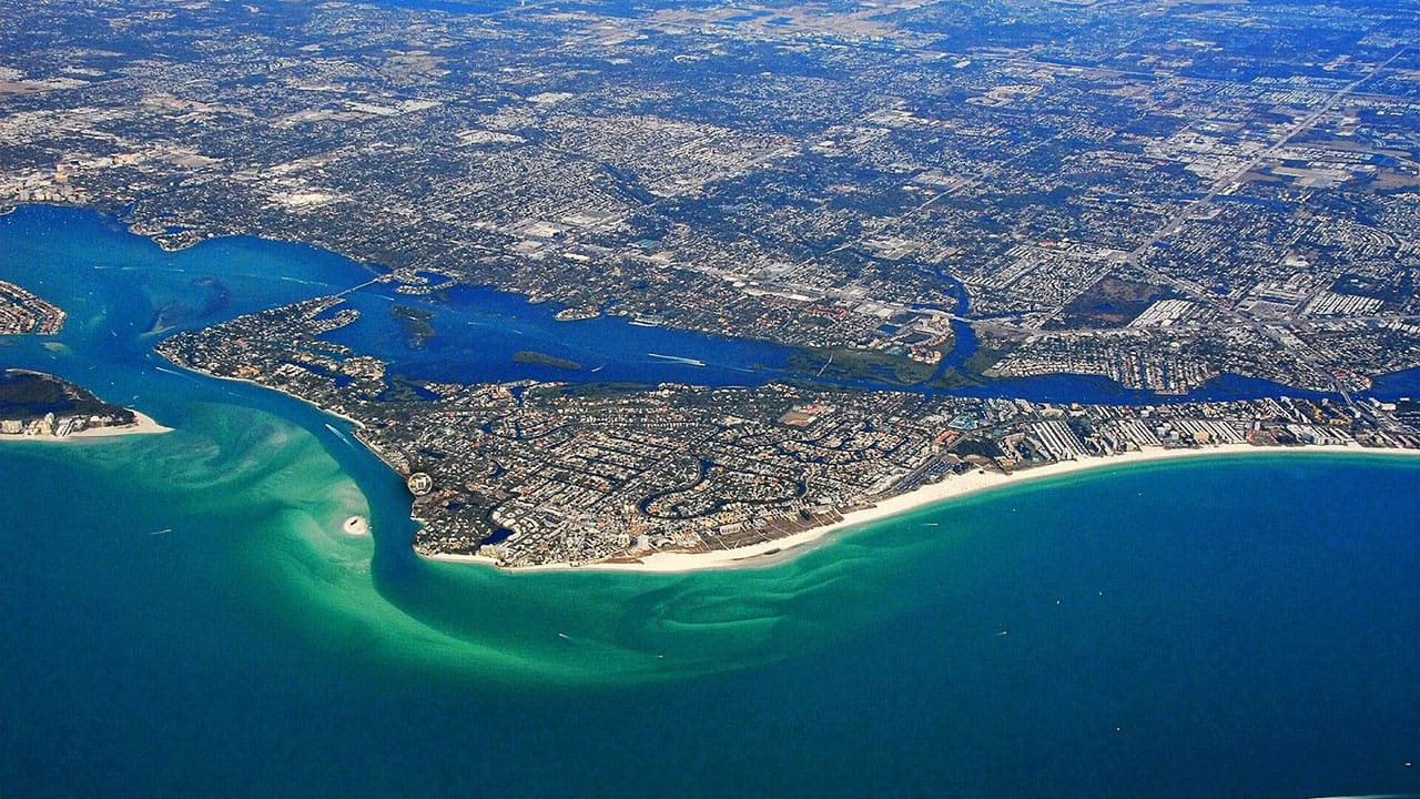 Aerial view of the Gulf Coast