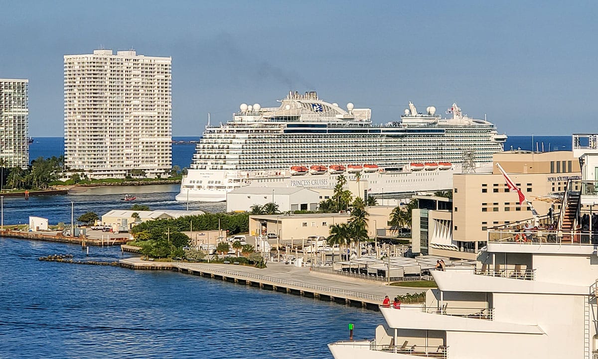 A ferry leaving Port Everglades