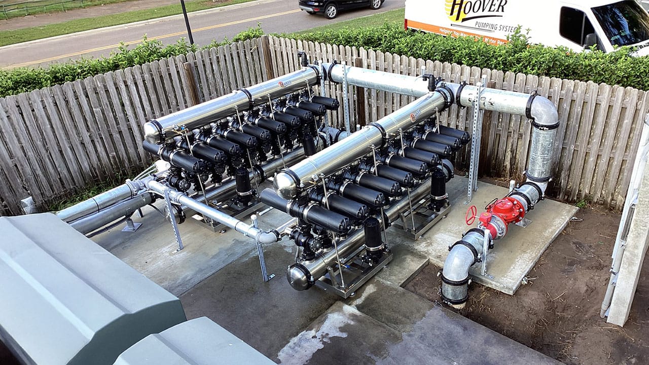 Hoover pump station showing all the filters