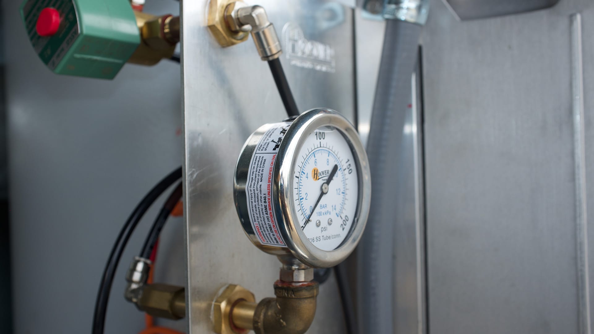Pressure valve on a Hoover pump station