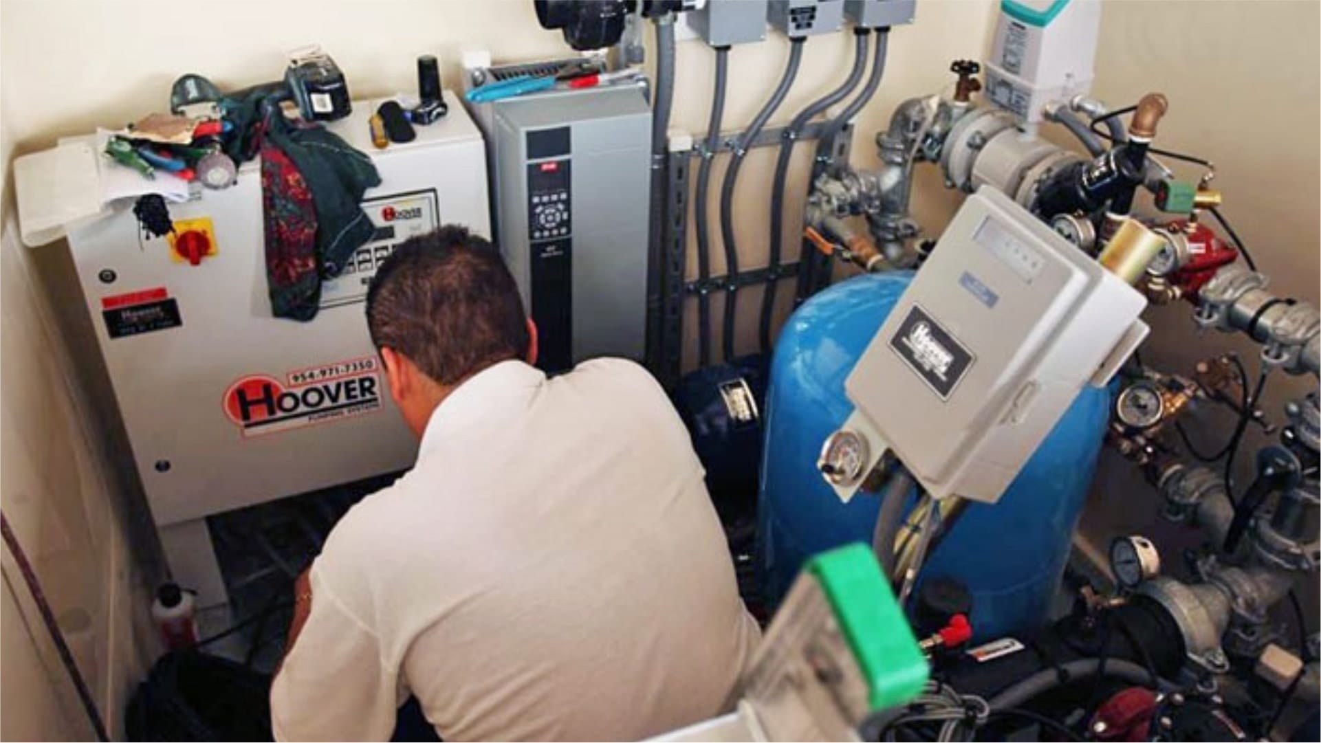 Pump service by a Hoover technician