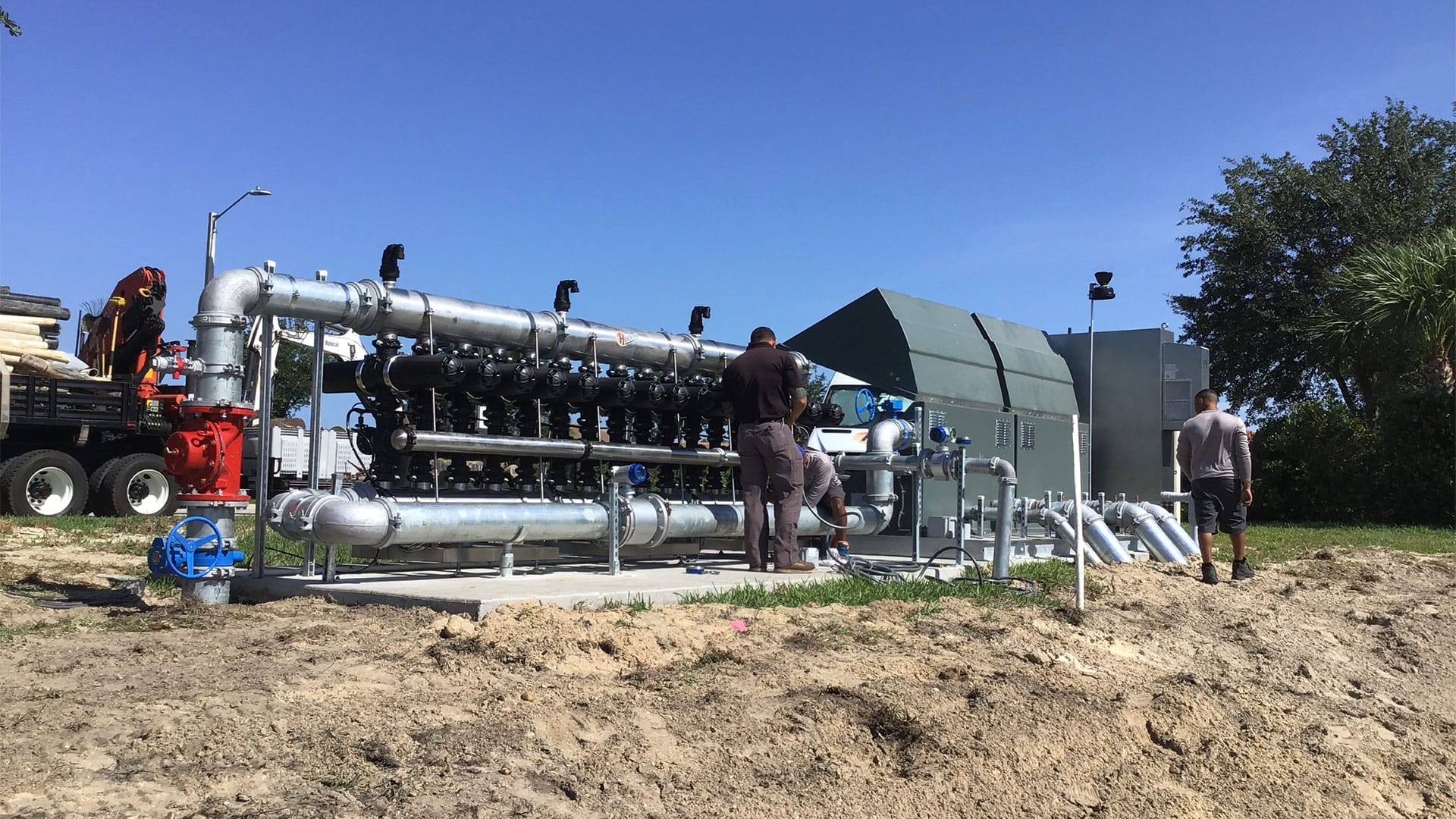 Hoover team installing pump station at Riverstone