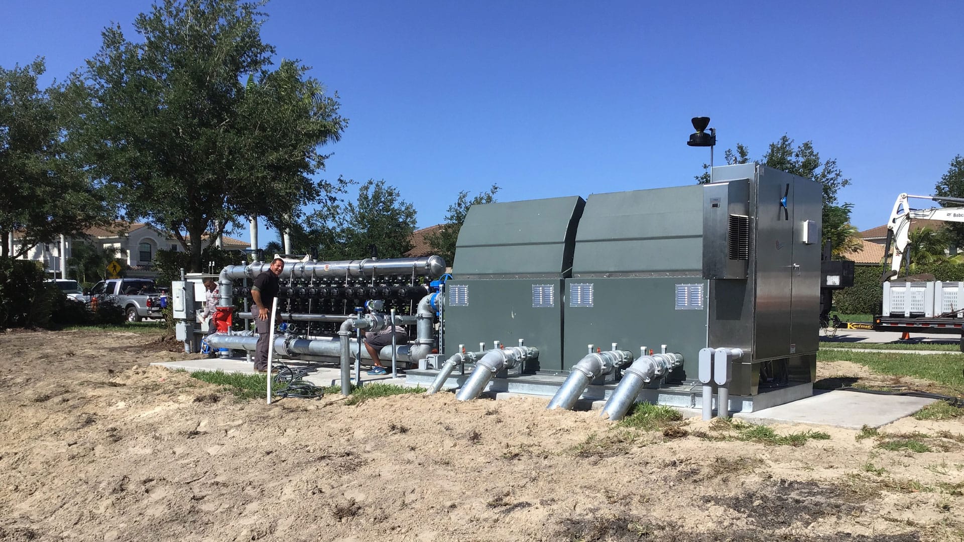 Pump station installation on the Riverstone project