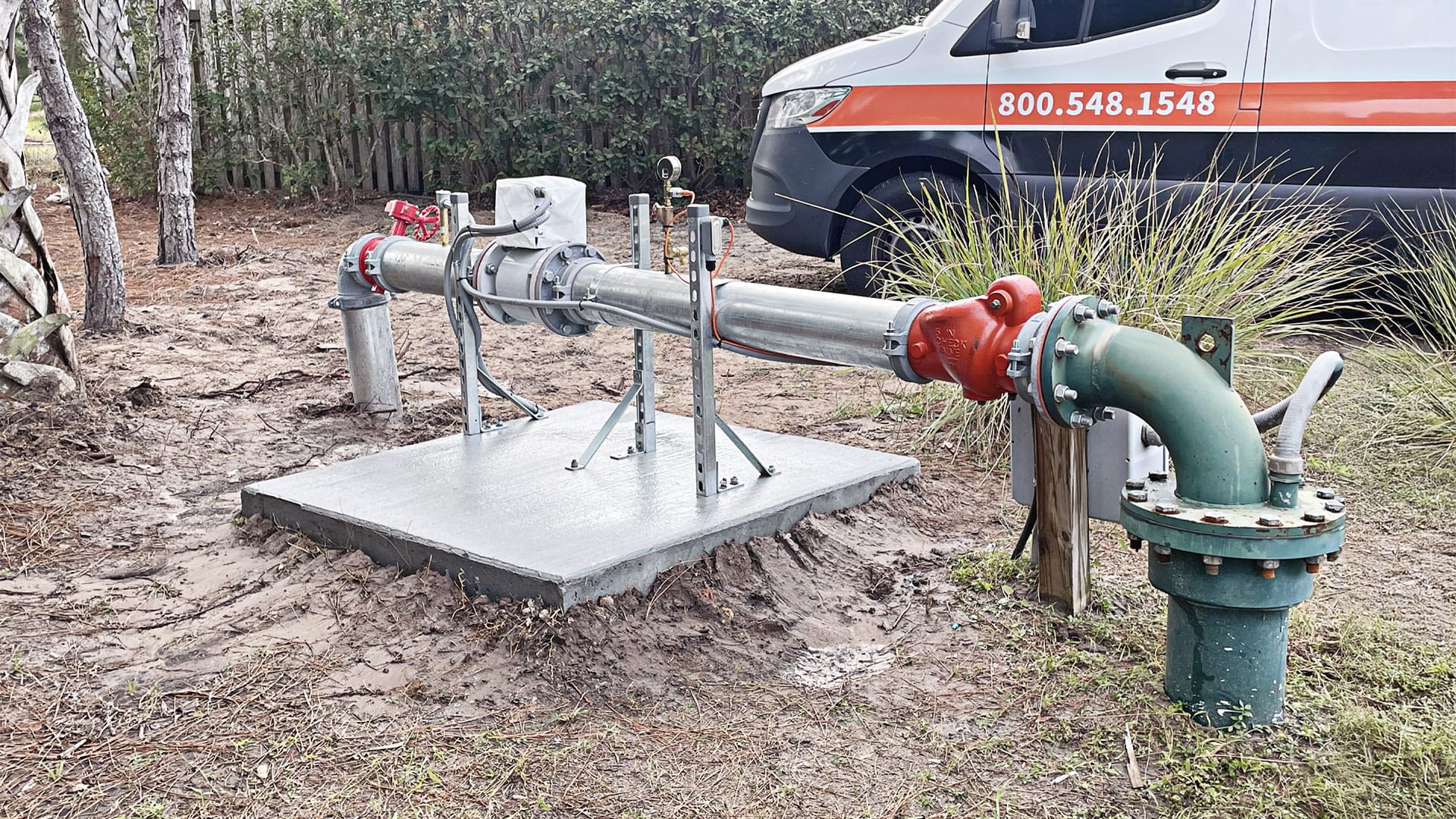 Pipework going into the ground at Valencia Lakes