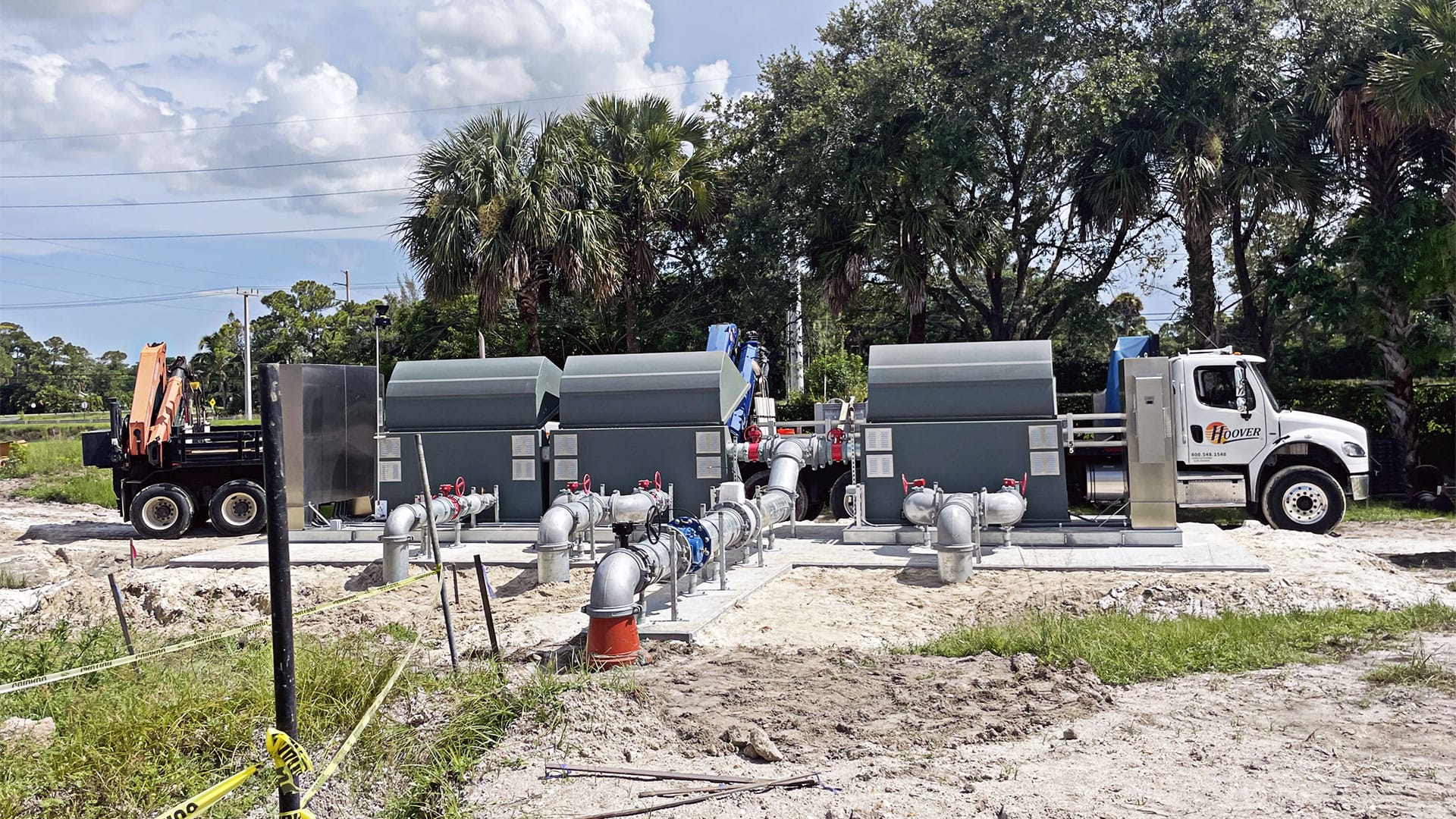 Hoover team installing a new pump station at Westlakes