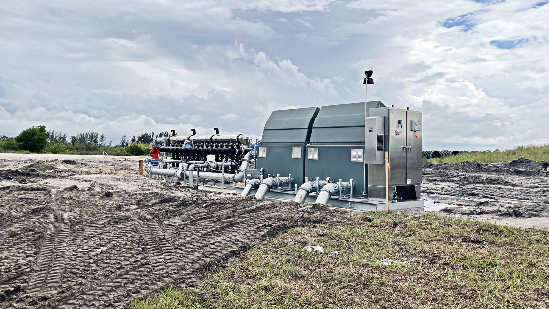 The back of the new pump station installed at Westlakes