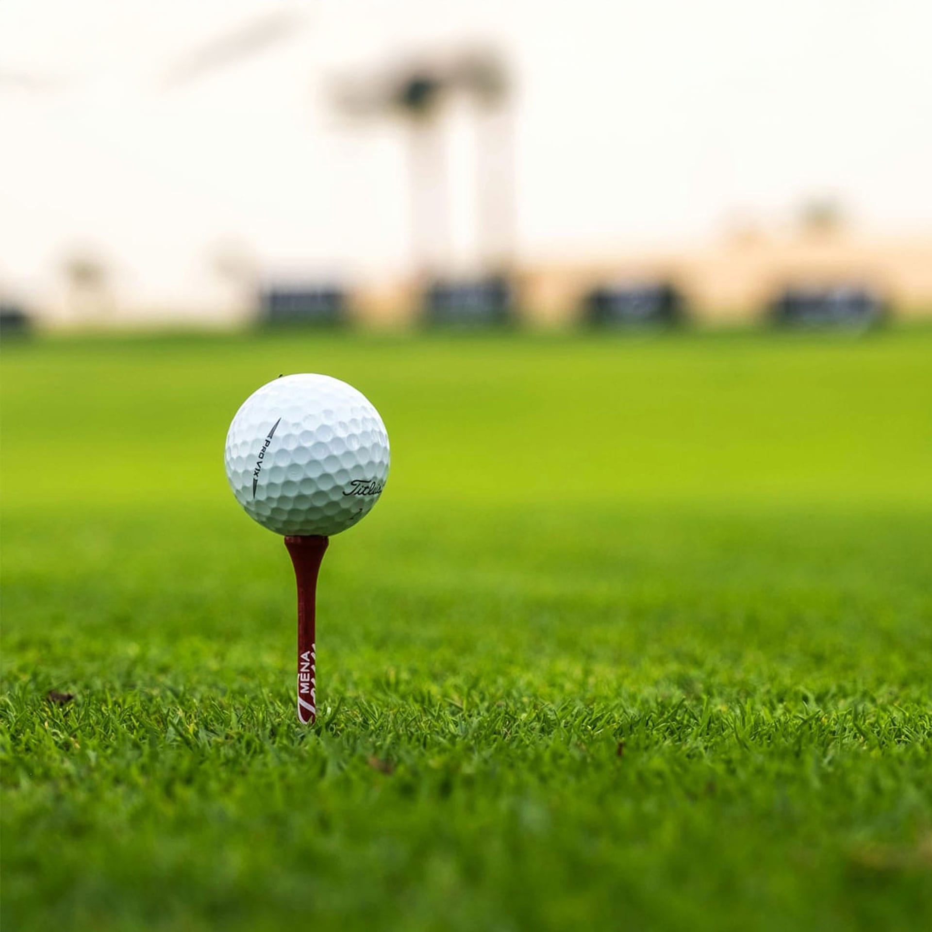 Close up of a golf on a tee Close up of a golf on a tee