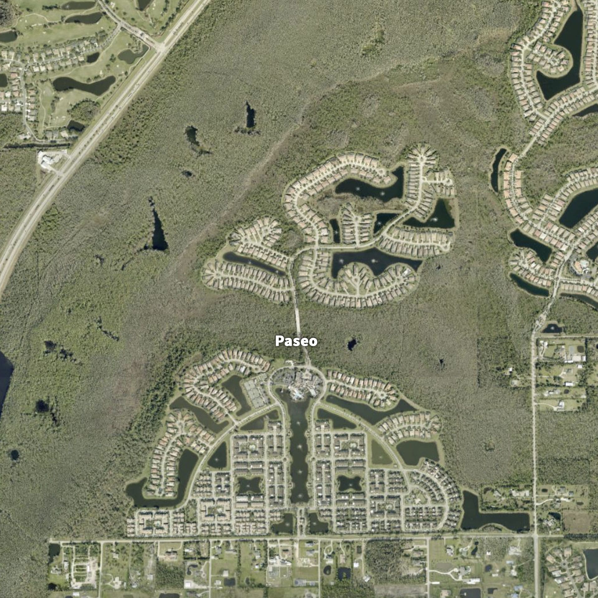 Paseo on a satellite map