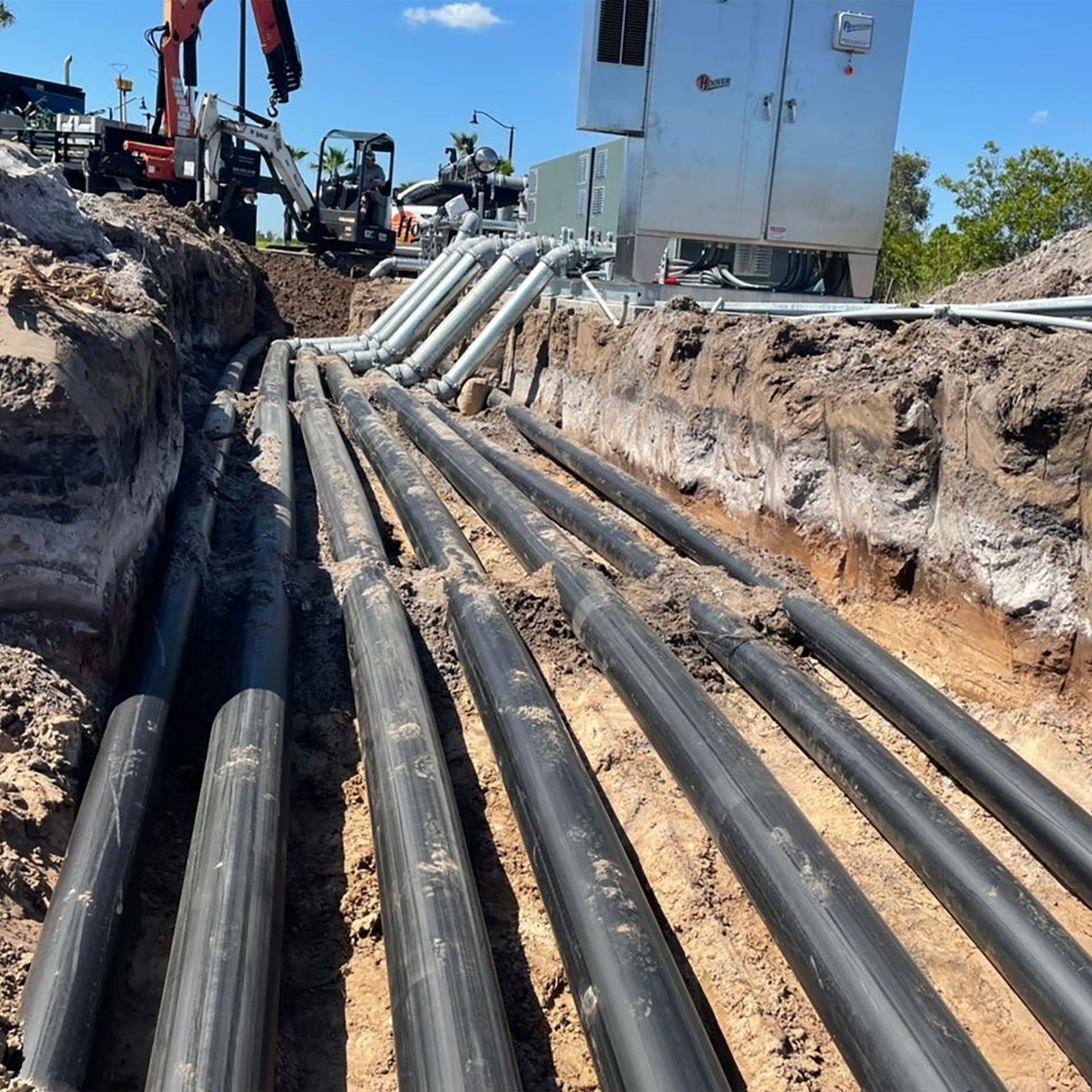 Pipelines going into the ground at Wellen Park