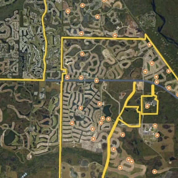 Irrigation pump stations overview map