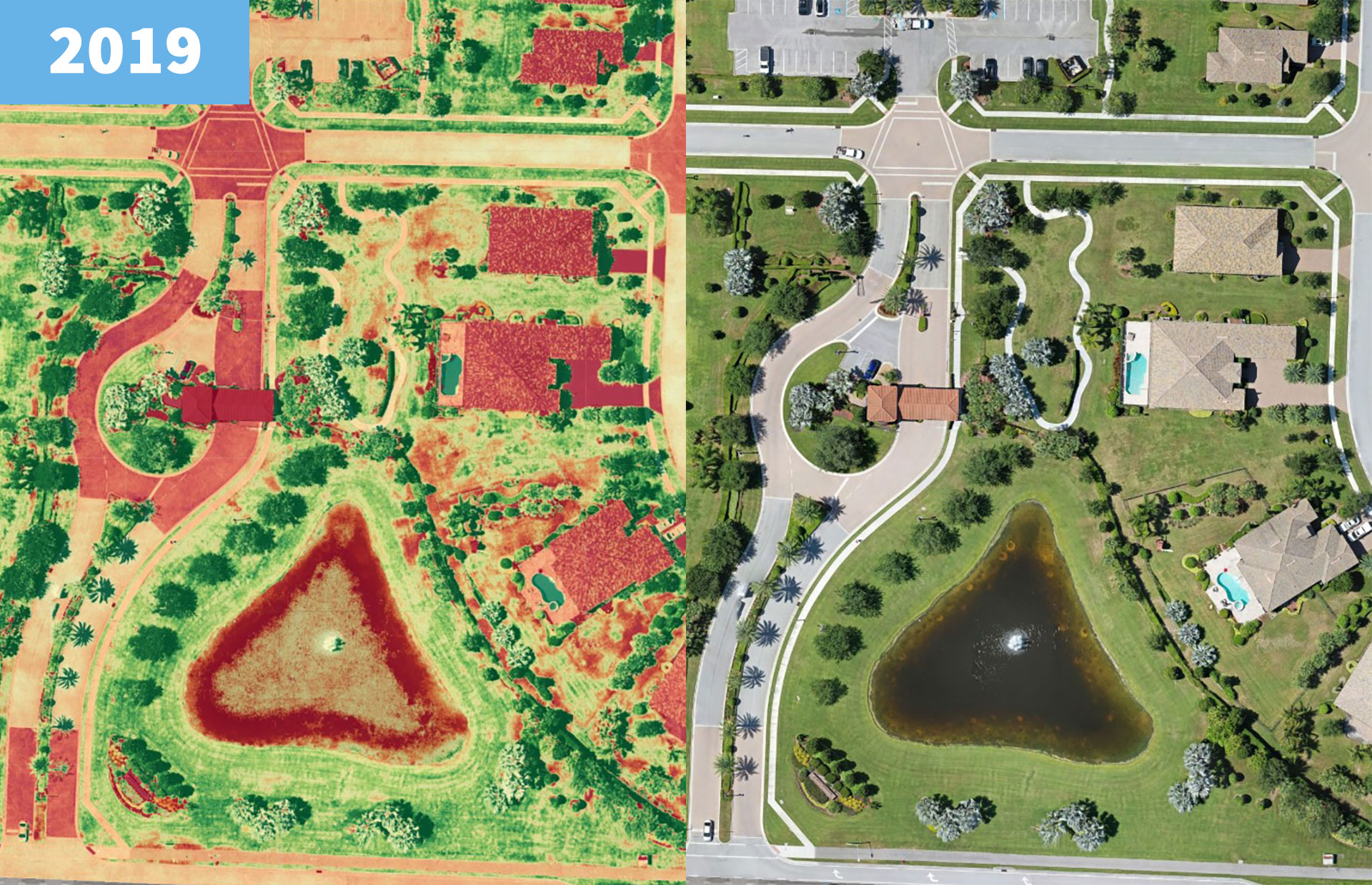 Heat map from 2019 showing grass condition