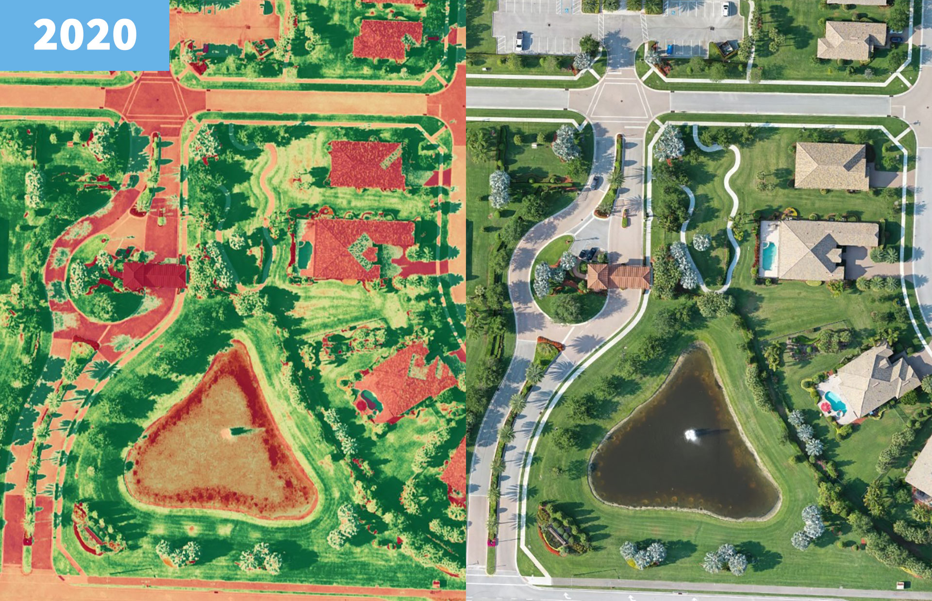 Heat map from 2020 showing grass condition