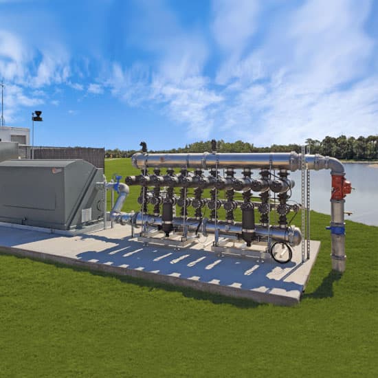 View of filter pods from a Hoover Irrigation Pump Station